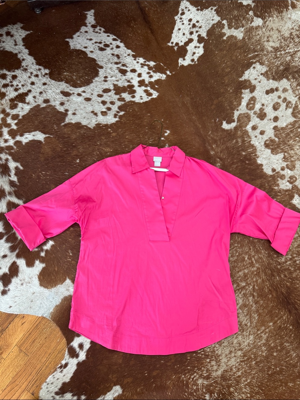 Chico's Bright Hot Pink V-Neck Tunic